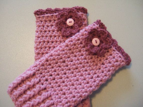 Crocheted Wrist Warmers in Rose on Etsy, $8.00 | Crochet & Knit ... -   Crocheted wrist warmers