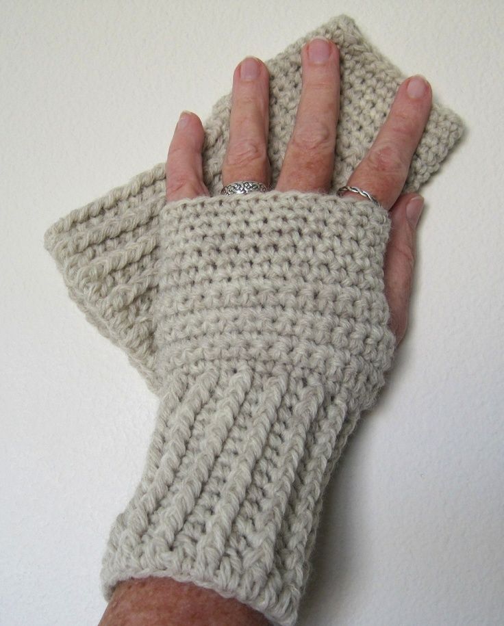 Crocheted Fingerless Gloves / Wrist Warmers - Natural Heather. $6.50 ... -   Crocheted wrist warmers