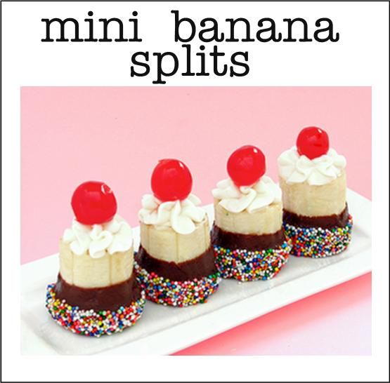 Banana Split Bites -   Cute ideas for easy finger food desserts