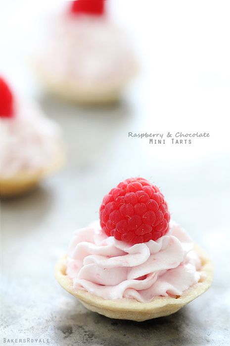 No-Bake Mini Raspberry Tarts -   Cute ideas for easy finger food desserts