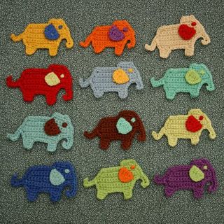elephant crochet applique
