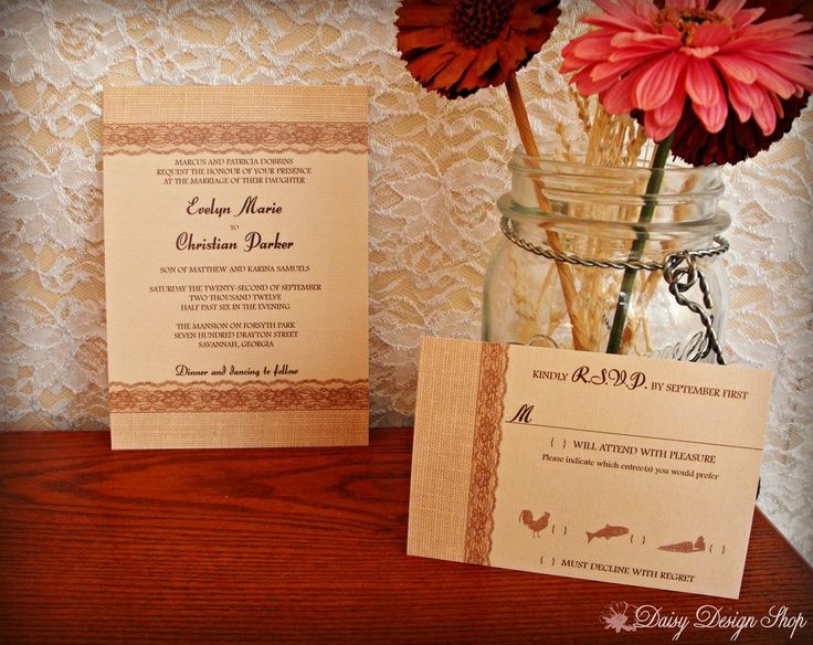 Wedding Invitations -   Handmade wedding invitation with burlap belly band ideas