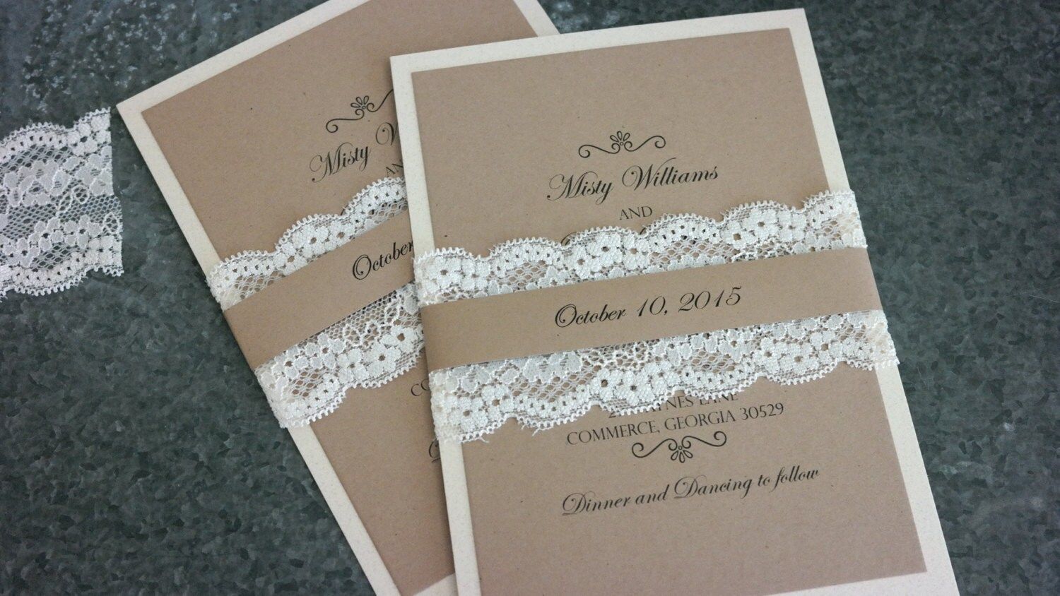 Burlap look wedding invitation with lace belly band by RegalAffair -   Handmade wedding invitation with burlap belly band ideas