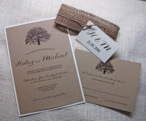 invitations handmade wedding rustic invitations wedding invitations ... -   Handmade wedding invitation with burlap belly band ideas