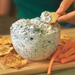 healthy spinach dip – no cream cheese, uses blended cottage cheese!