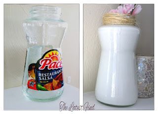 how to re-use your empty food jars by turning them into Decor