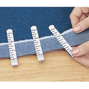 HEM CLIPS.  Measure and hold hemming projects without pins!