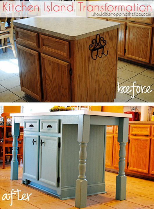 i should be mopping the floor: Kitchen Island Transformation