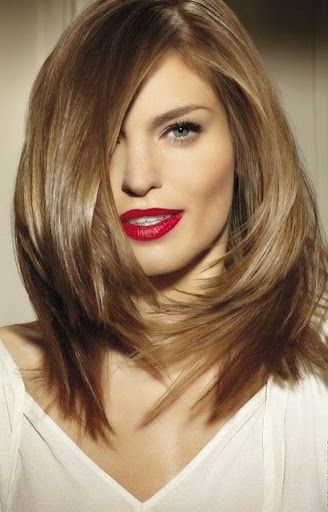 17. Long Face Shoulder Length Layered Brunette Hairstyles -   Best Blonde Hairstyles In Trend