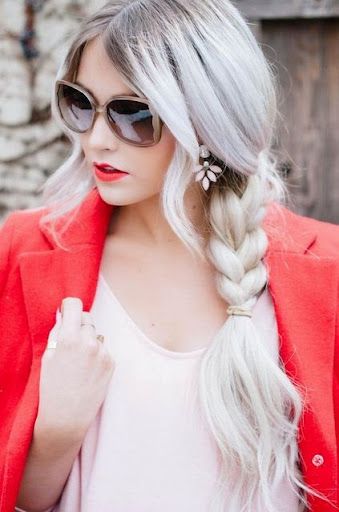 20. Pretty Silver Blonde Braid Long Hairstyles Layers -   Best Blonde Hairstyles In Trend