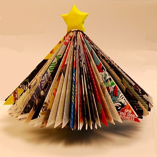 magazine christmas tree... fun kid craft!
