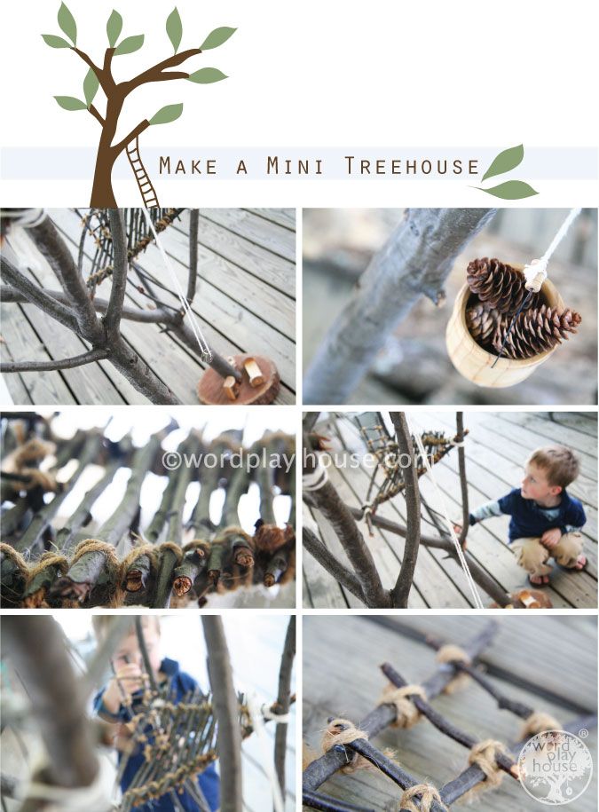 make your own wee treehouse for inside or outside imaginative pretend play