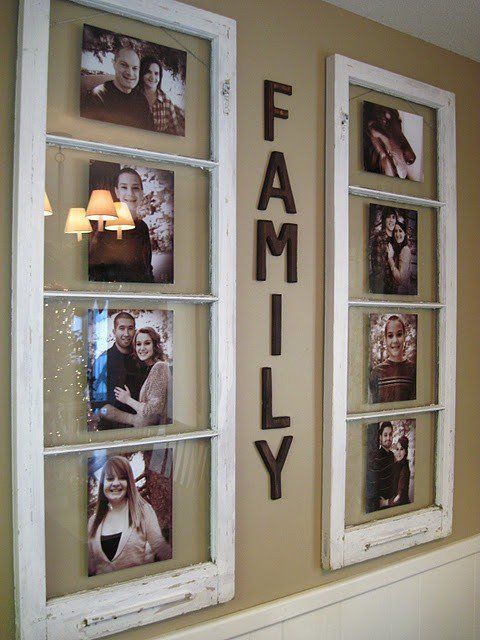 Vintage Family Picture Frames -   31 DIY Ideas How To Use Old Windows