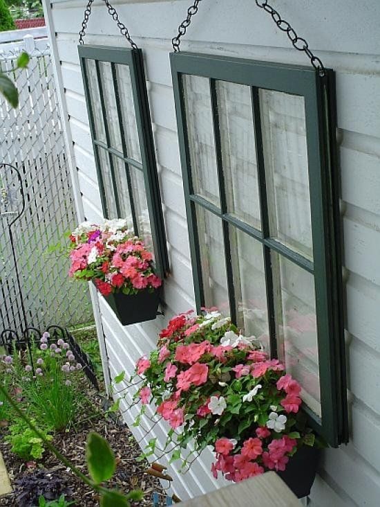 Amazing Wall Flower Hangers -   31 DIY Ideas How To Use Old Windows