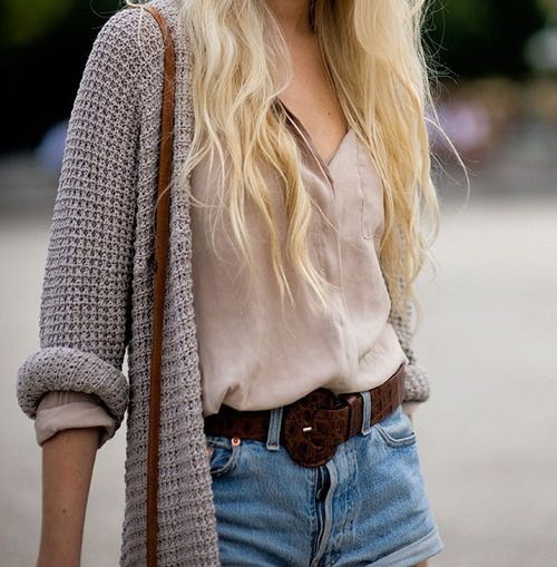 over sized sweater with shorts ♥