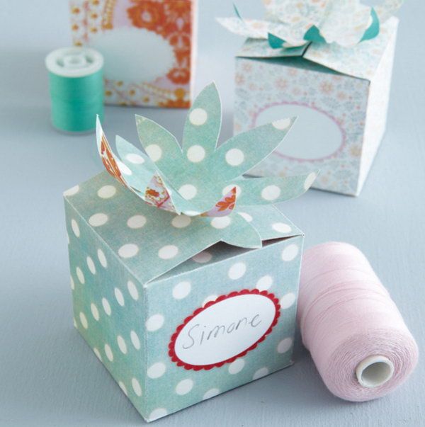 Flower Folded Top Gift Box -   DIY Gift Box Ideas