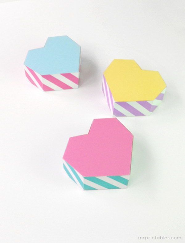 Geometric Heart Shaped Gift Boxes -   DIY Gift Box Ideas