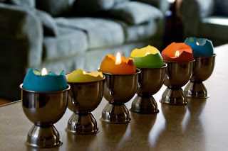 Fill your dyed Easter eggs with beeswax and create tea lights out of them. -   How To Reuse Your Broken Things