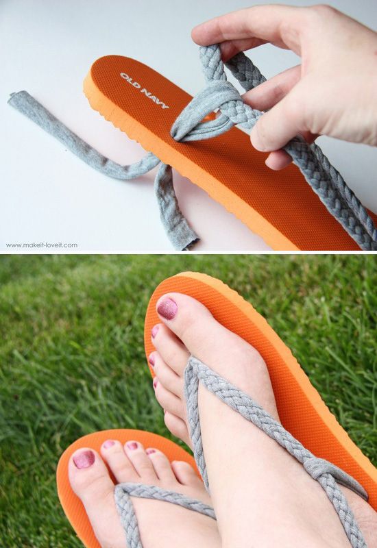Salvage ripped flip-flops by making a more comfortable version. -   How To Reuse Your Broken Things