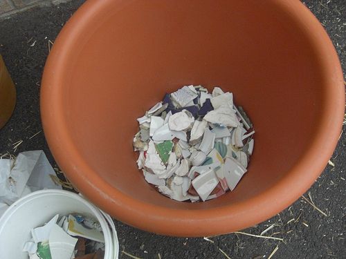 Or use bits and pieces to help with drainage for garden planters. -   How To Reuse Your Broken Things
