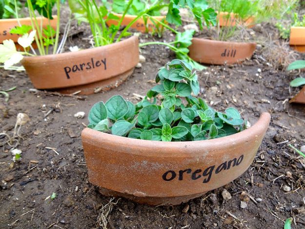 Make plant markers out of broken pots. -   How To Reuse Your Broken Things