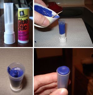 Or use empty glue stick containers to make a cool twist-up crayon. -   How To Reuse Your Broken Things