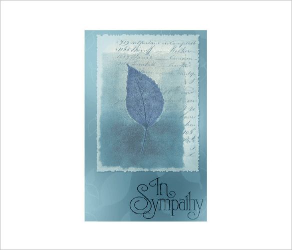 Free Download Sympathy Card with Leaf in Word & PDF Format -   Sympathy cards Ideas