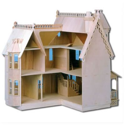 The Pierce Dollhouses: Unpainted Back View -   The Dollhouses