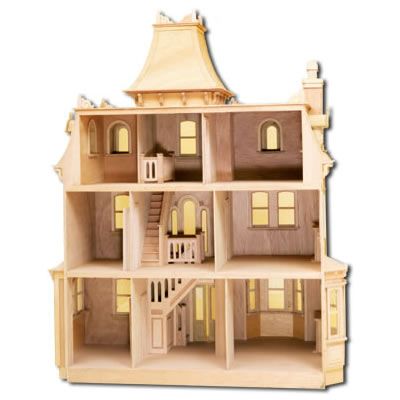 The Beacon Hill: Unpainted Back View -   The Dollhouses