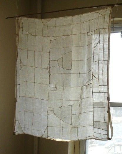 10 Patchwork Curtains Made from Vintage Linens -   vintage patchwork curtains