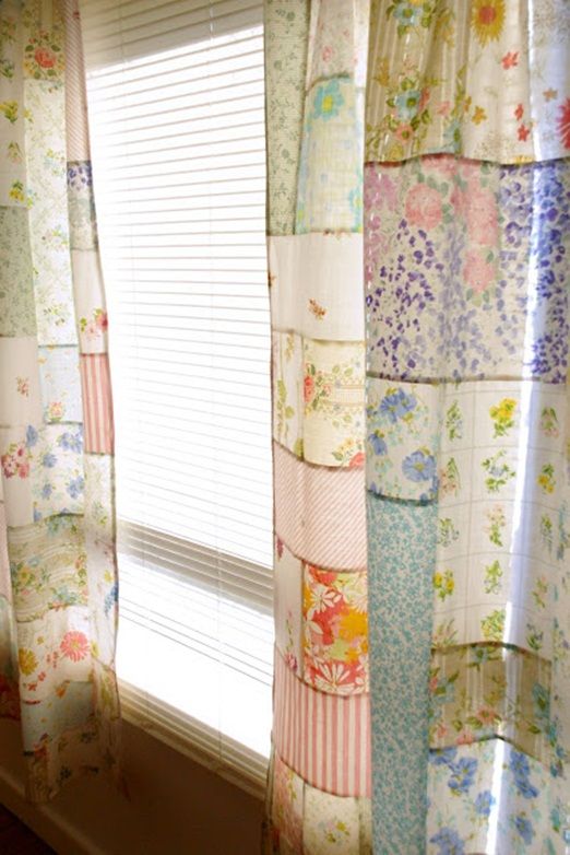 vintage patchwork curtains