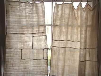 DIY: 10 Patchwork Curtains Made from Vintage Linens -   vintage patchwork curtains