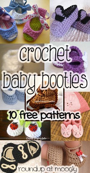 10 Free Crochet Baby Booties Patterns…these are adorable, I love the little sa