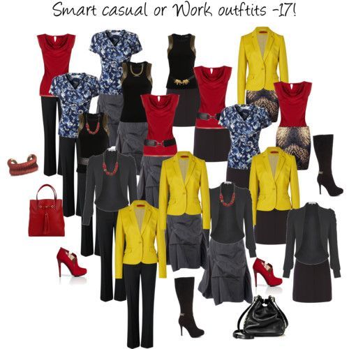 17 smart casual or work outfits created from just 10 pieces.