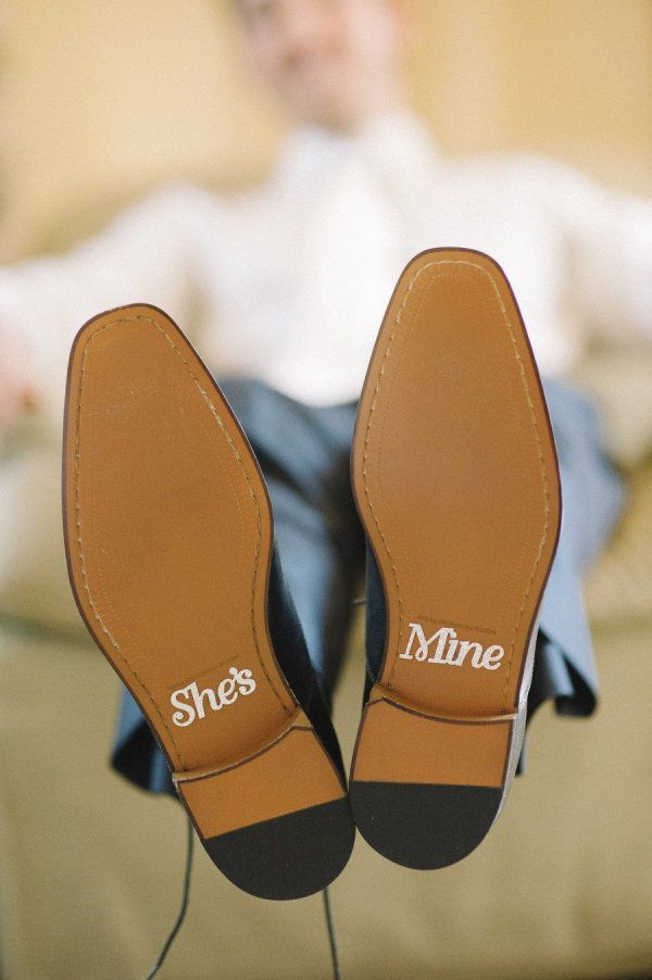 AW!! I always see "I do" on the bottoms of the Bride's shoes, and