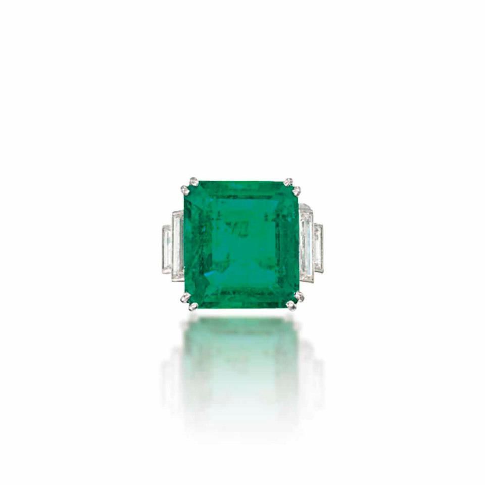 An Emerald and Diamond Ring, Mounted by Cartier