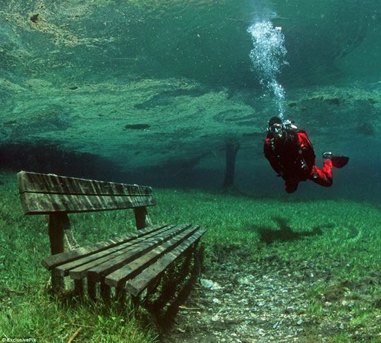 Austria's Green Lake in the Hochschwab Mountains is a hiking trail in the wi