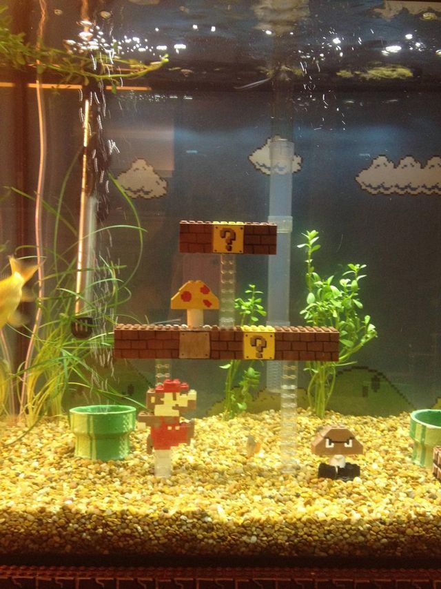 Awesome Super Mario Bros. LEGO fish tank.