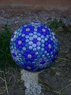 Bowling Ball yard art