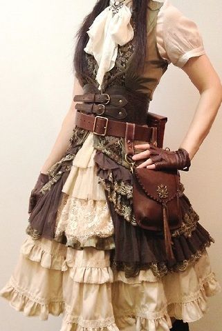 Browns and Frills and Belts, oh my. #steampunk