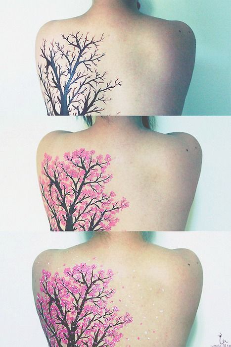 Cherry blossom tattoo.