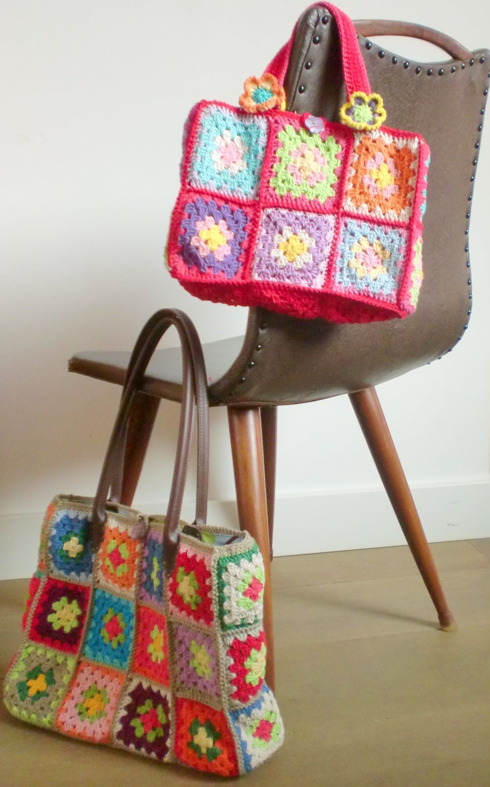Cool handbags with granny squares