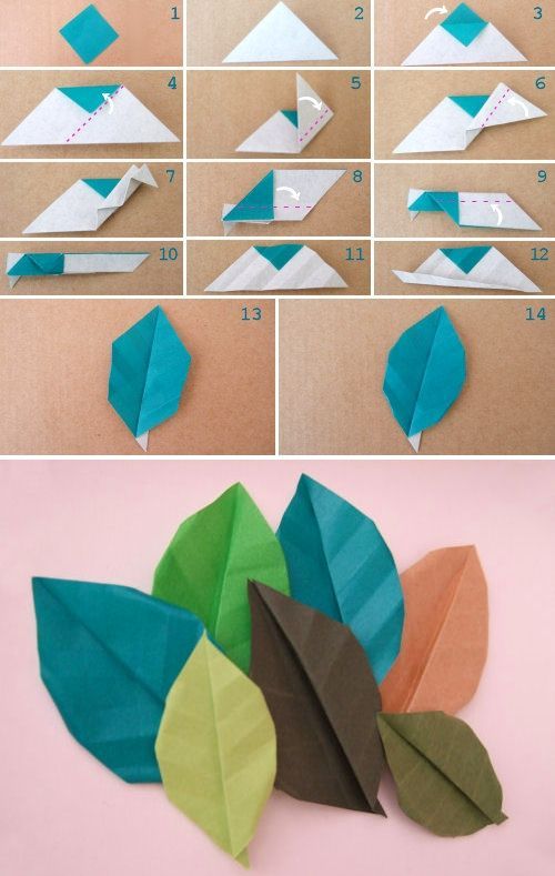 DIY: origami leaf
