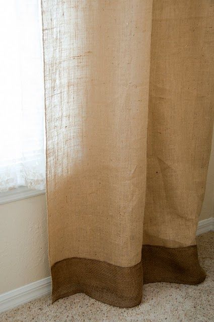 EASY burlap curtains. use copper tubing as rod?