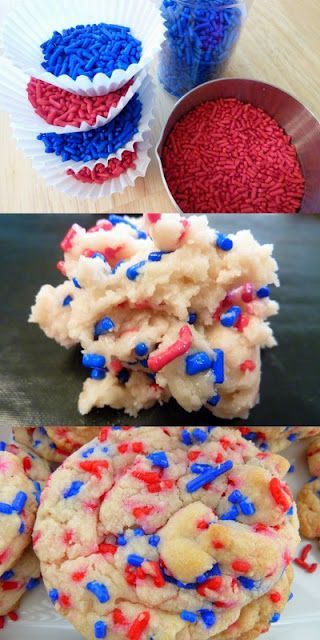 Firecracker Cookies. Made with cake batter-looks super yummy
