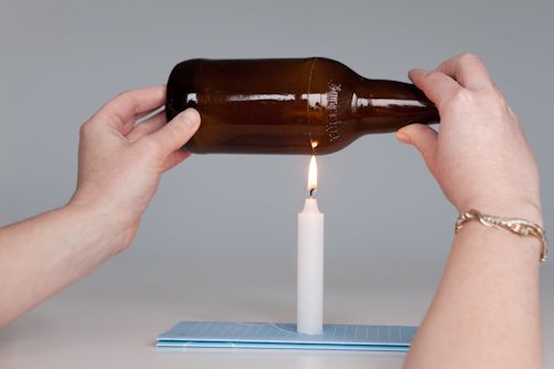 Glass Bottle Cutting- You can soak a piece of yarn in nail polish remover, tie a