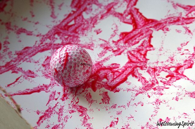 Golf Ball Art – simple project for Toddlers