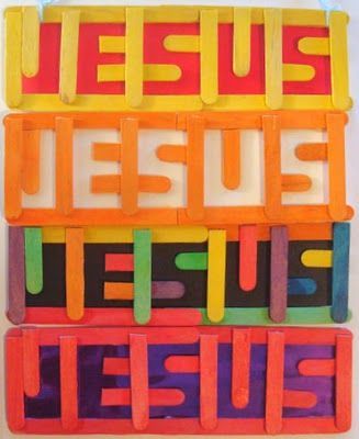 "J E S U S" craft for kids. Love how this Jesus craft can be an optica