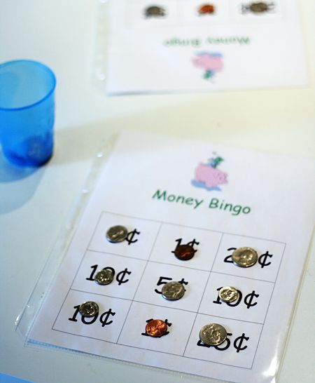 Money bingo…great idea for teaching coin value!