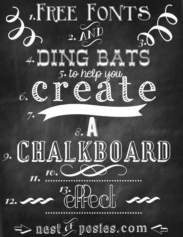Nest of Posies: Free Chalkboard Fonts & Dingbats – Photoshop NOT required!